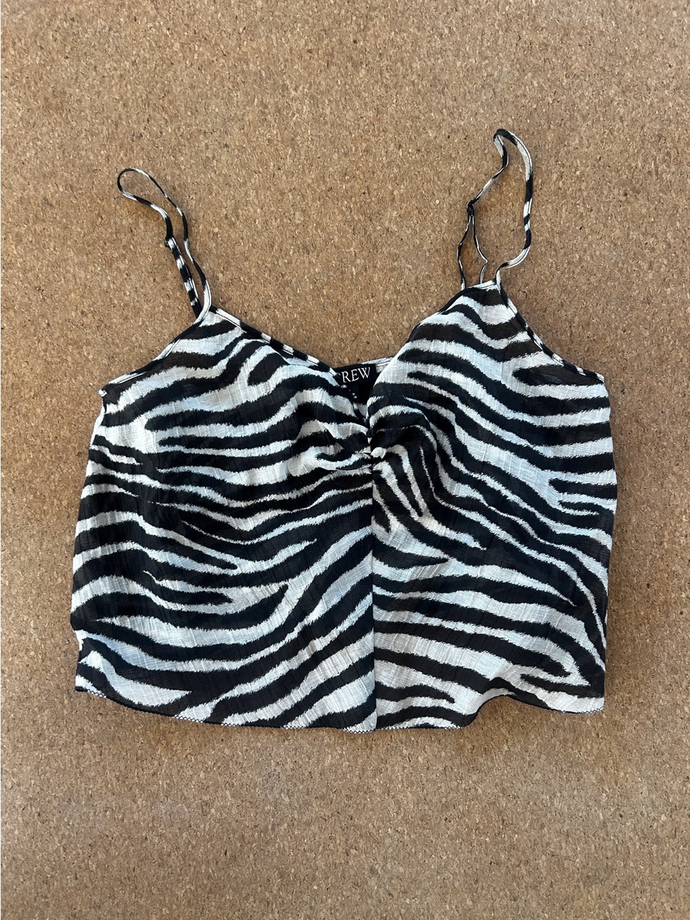 JCREW crinkle Zebra Print Black & White Camisole Top